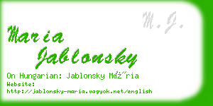 maria jablonsky business card